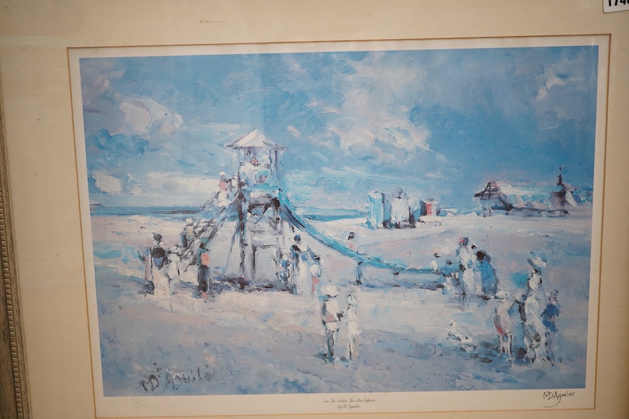 Michael D'Aguilar (1924-2011), pair of colour prints, to include: La Fete Gitane, each blindstamped and limited edition of 850, signed in ink, COA verso, 38 x 52cm